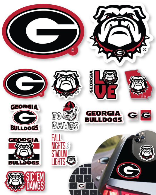 Georgia Bulldogs Sticker Set (14 Pieces)