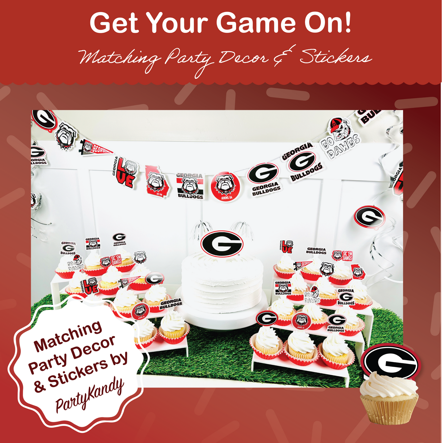 University of Georgia Baking Cups (48 Pcs) for UGA Football, Birthday, and Graduation Party Decorations (Georgia Bulldogs)