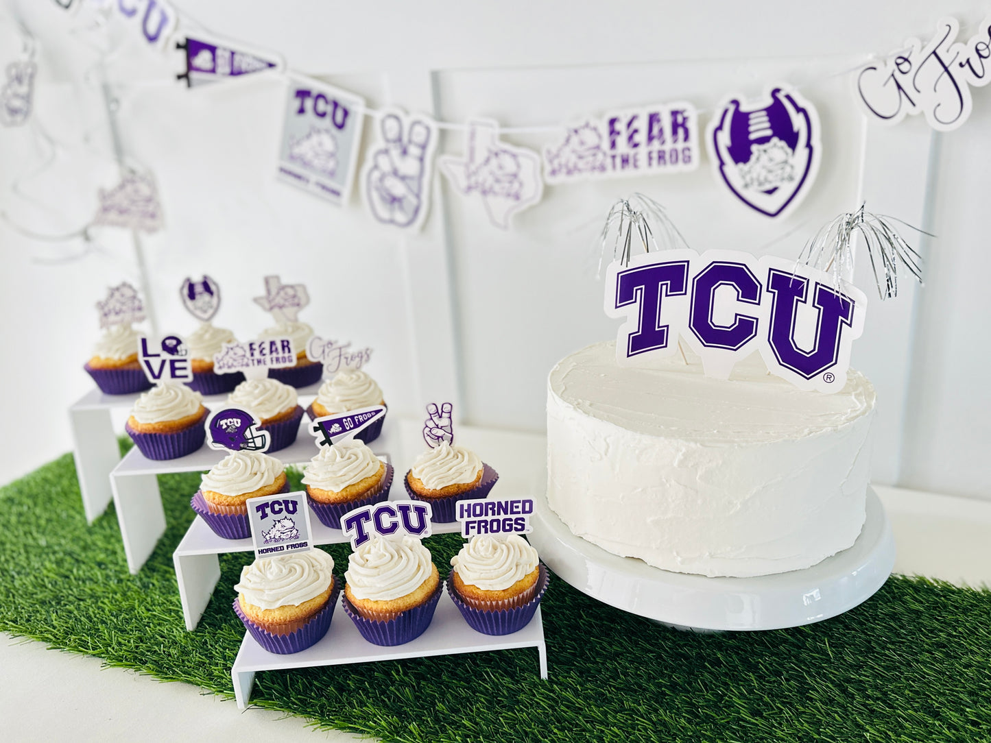 TCU Horned Frogs Party Decorations with Banner and Cupcake Toppers (42 Pieces)