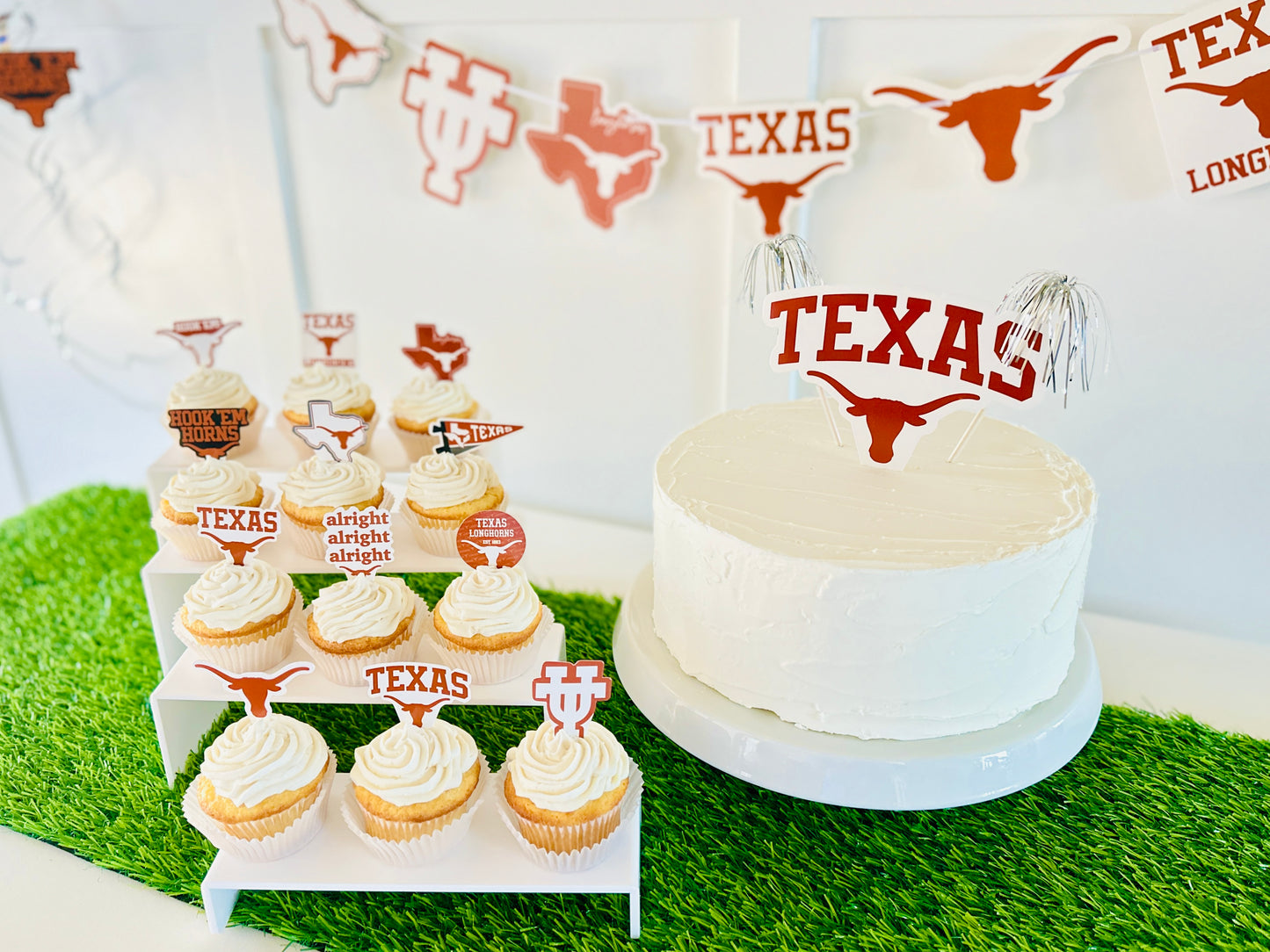 Texas Longhorns Party Decorations with Banner and Cupcake Toppers (42 Pieces)