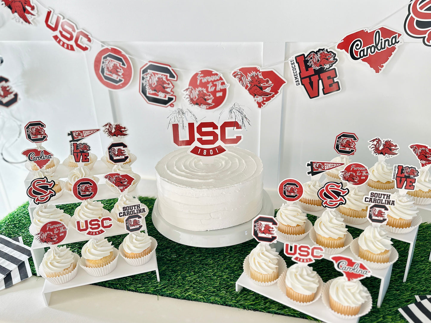South Carolina Gamecocks Party Decorations with Banner and Cupcake Toppers (42 Pieces)