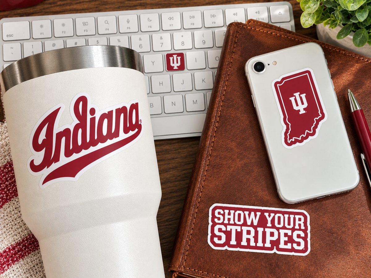 Indiana Hoosiers Stickers & Decals 14 Pc IU Set for Car & Water Bottle