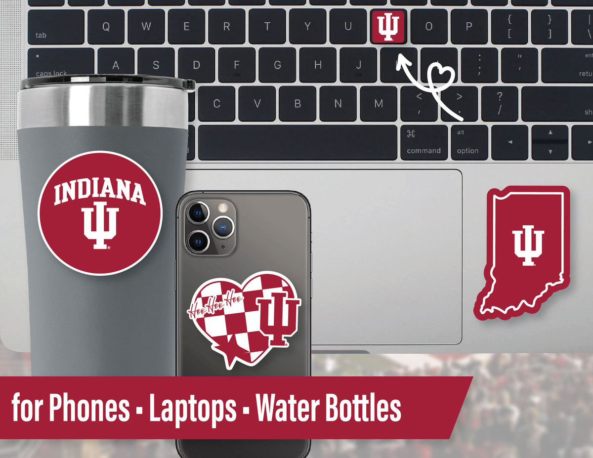 Indiana Hoosiers Stickers & Decals 14 Pc IU Set for Car & Water Bottle