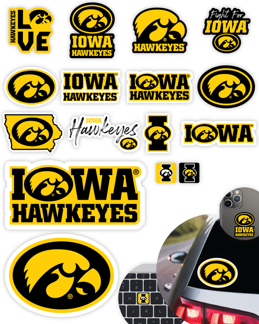 Iowa Hawkeyes Sticker Set (14 Pieces)