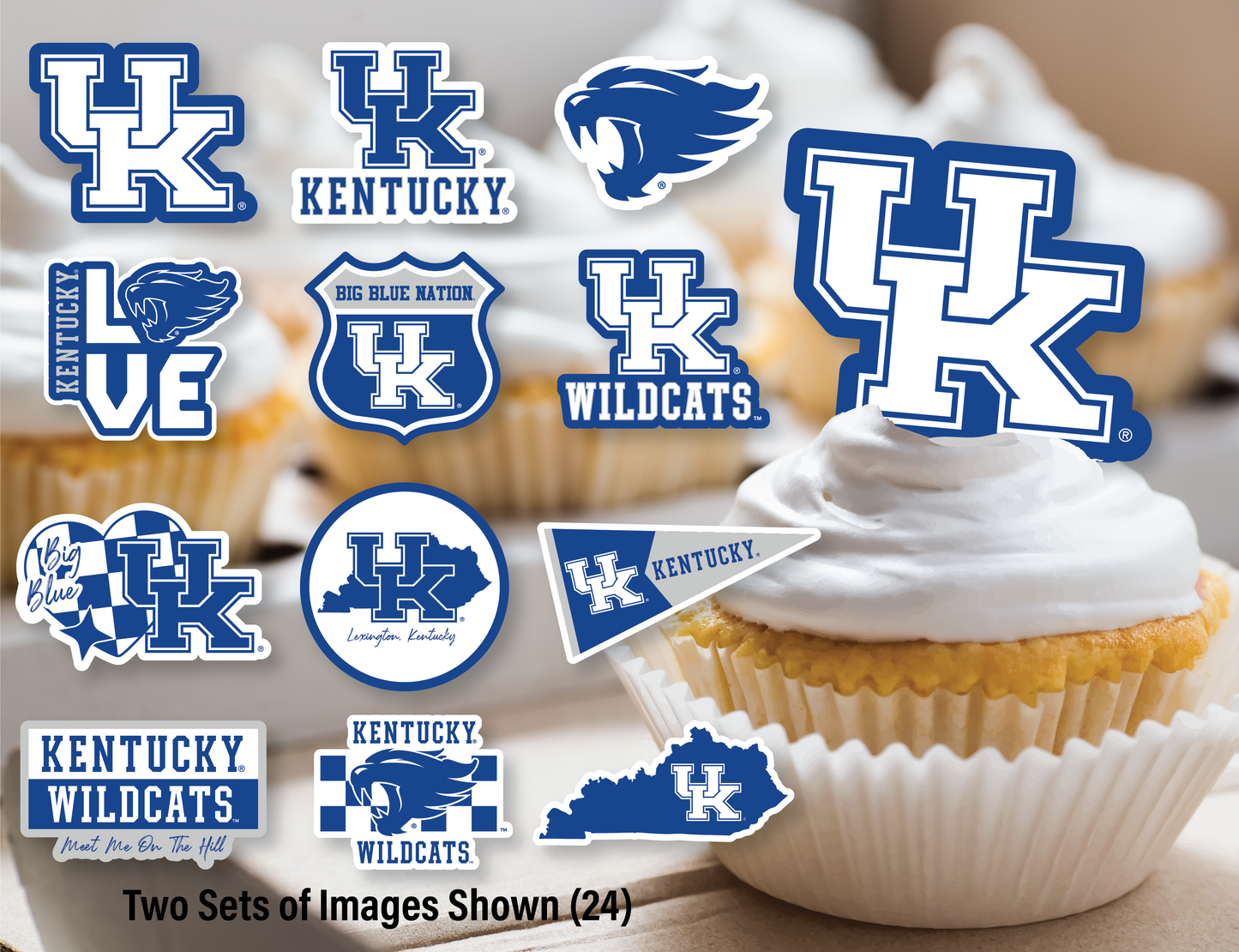 Kentucky Wildcats Cupcake Toppers (24 Pieces)