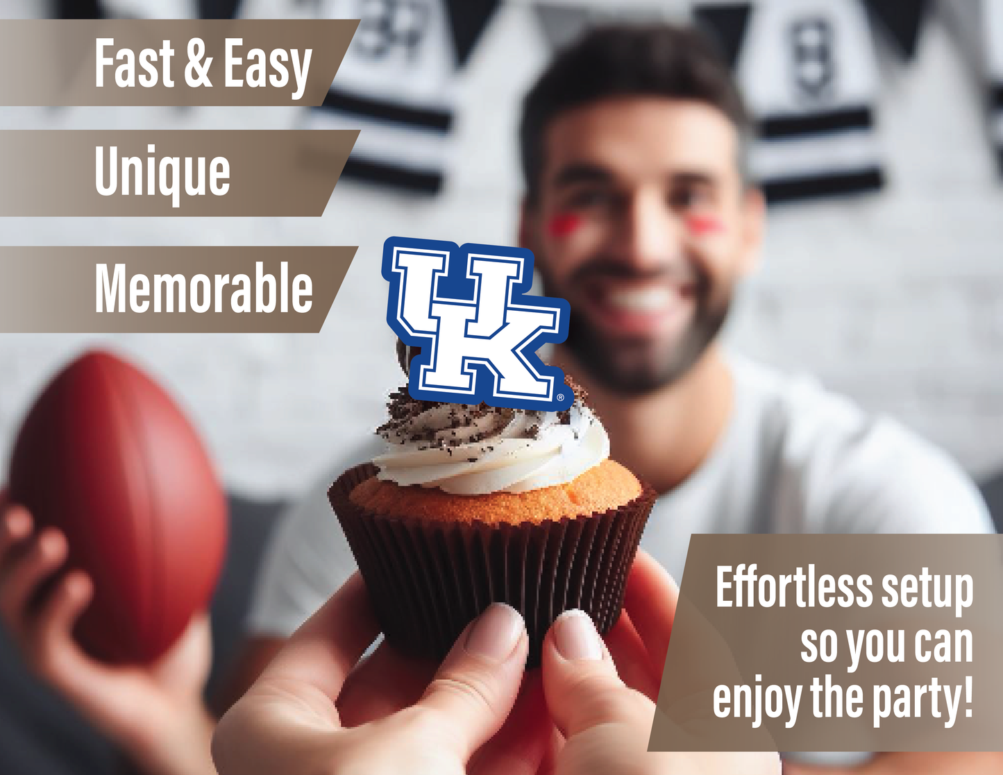 Kentucky Wildcats Party Decorations with Banner and Cupcake Toppers (42 Pieces)
