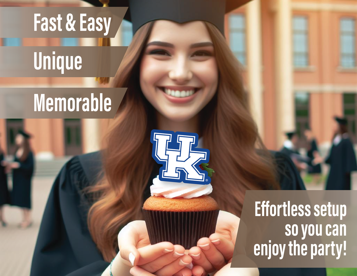 Kentucky Wildcats Party Decorations with Banner and Cupcake Toppers (42 Pieces)