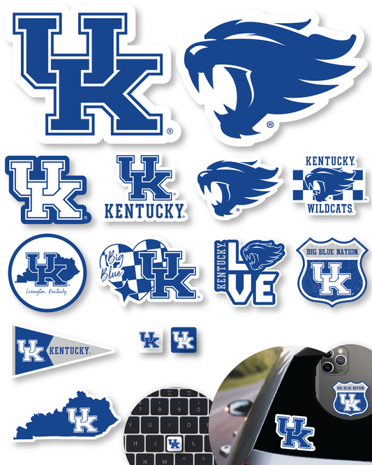 Kentucky Wildcats Sticker Set (14 Pieces)