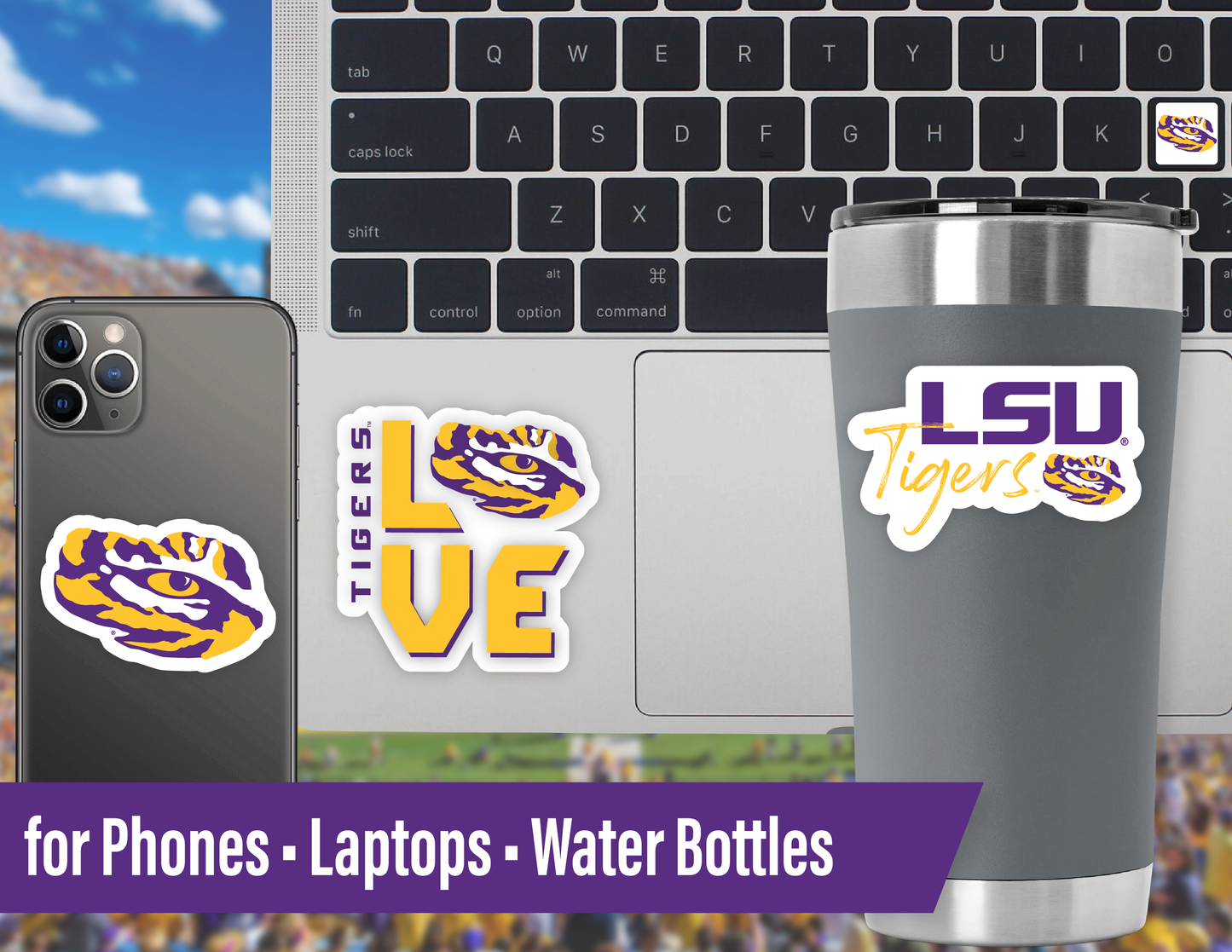 LSU Tigers Sticker Set (14 Pieces)