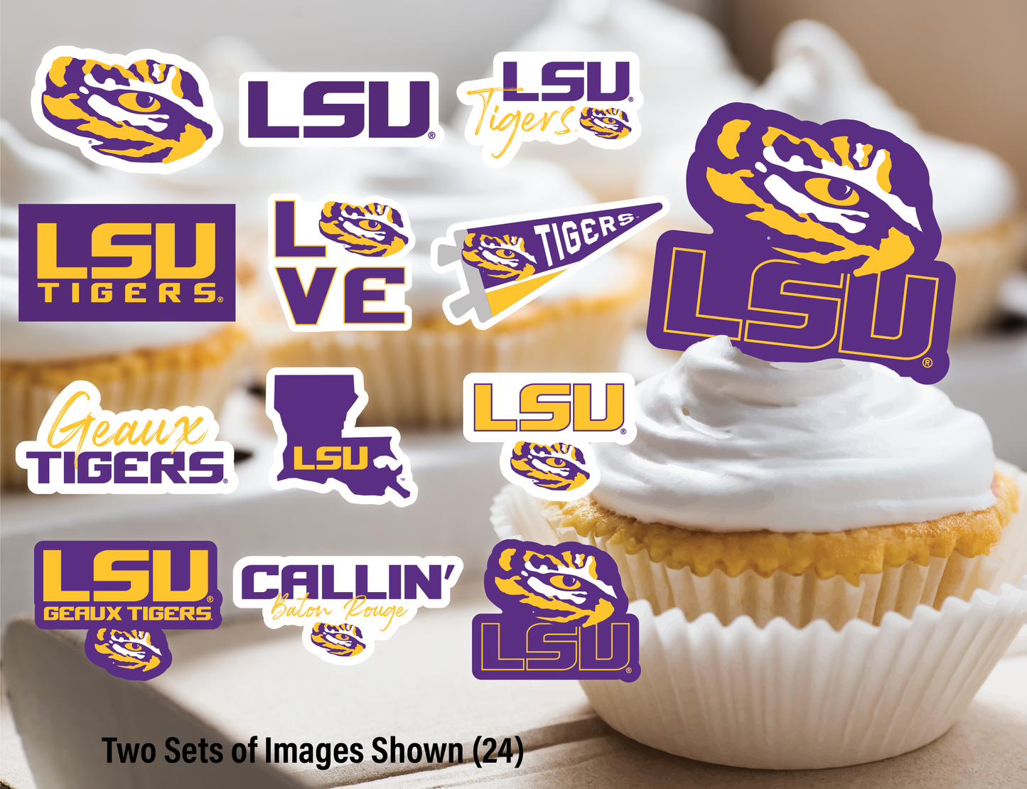 LSU Tigers Party Decorations with Banner and Cupcake Toppers (42 Pieces)