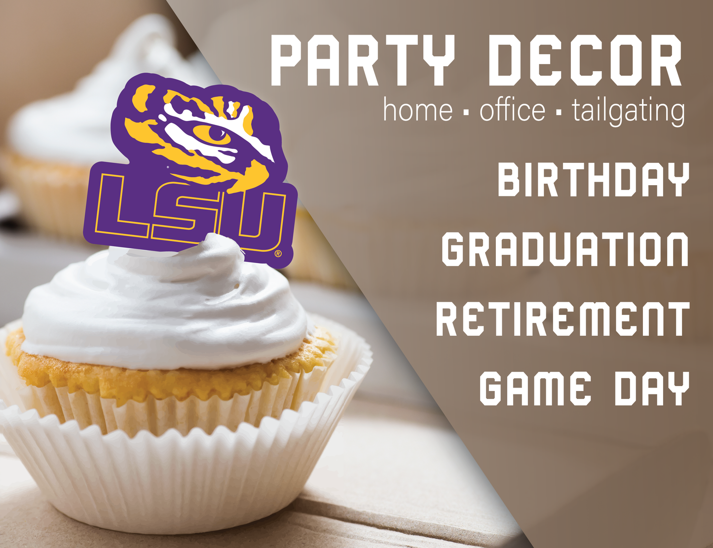 LSU Tigers Party Decorations with Banner and Cupcake Toppers (42 Pieces)
