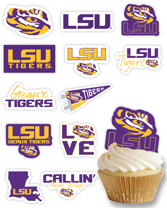 LSU Tigers Cupcake Toppers (24 Pieces)