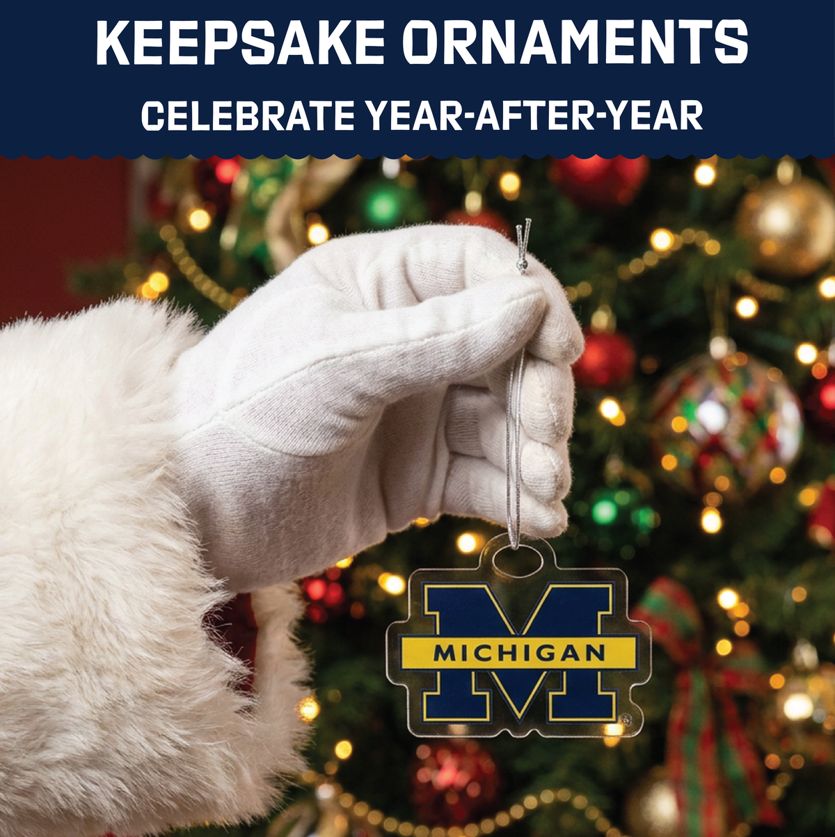 Michigan Wolverines 12-Day Holiday Ornament Advent Calendar Football Gift