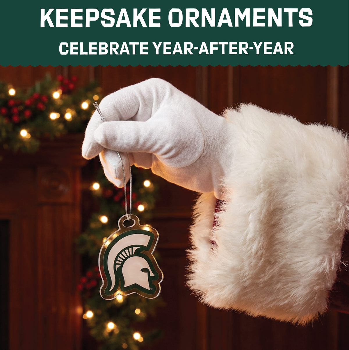 Michigan State 12-Day Christmas Ornament Advent Calendar Football MSU Gift