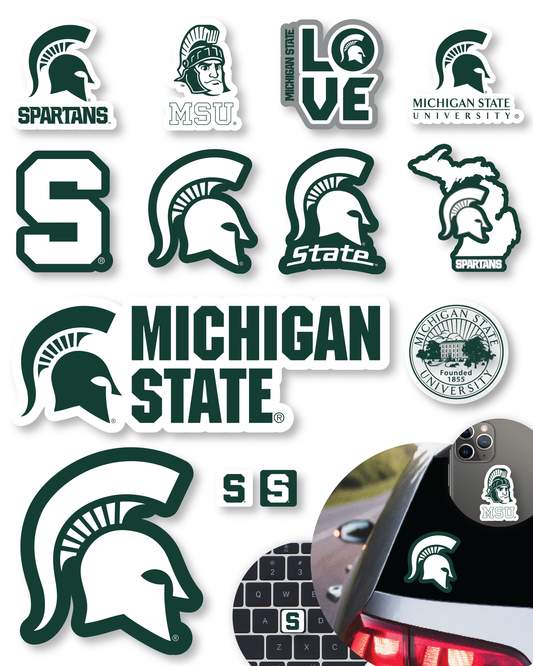 Michigan State Spartans Sticker Set (14 Pieces)