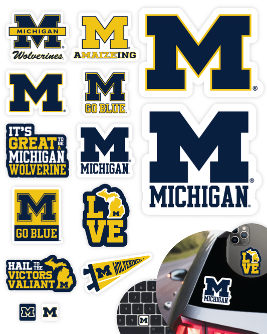 Michigan Wolverines Sticker Set (14 Pieces)