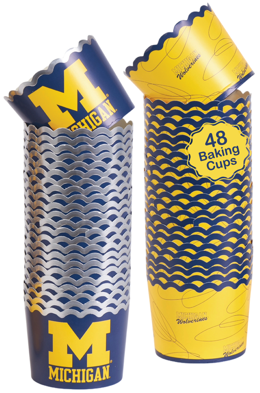 University of Michigan Baking Cups (48 Pcs) for U of M Wolverines Football, Birthday, and Graduation Party Decorations (Michigan Wolverines)