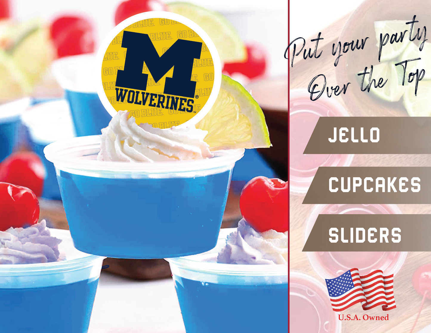 Michigan Wolverines Party Decorations with Banner and Cupcake Toppers (42 Pieces)