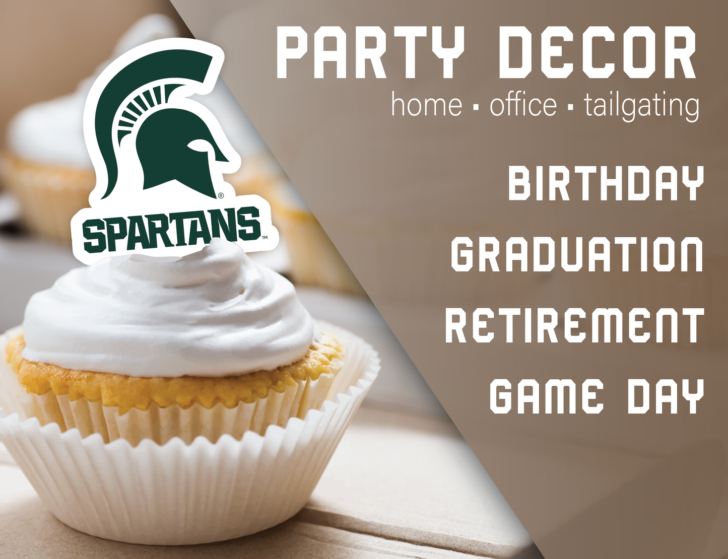 Michigan State Spartans Party Decorations with Banner and Cupcake Toppers (42 Pieces)