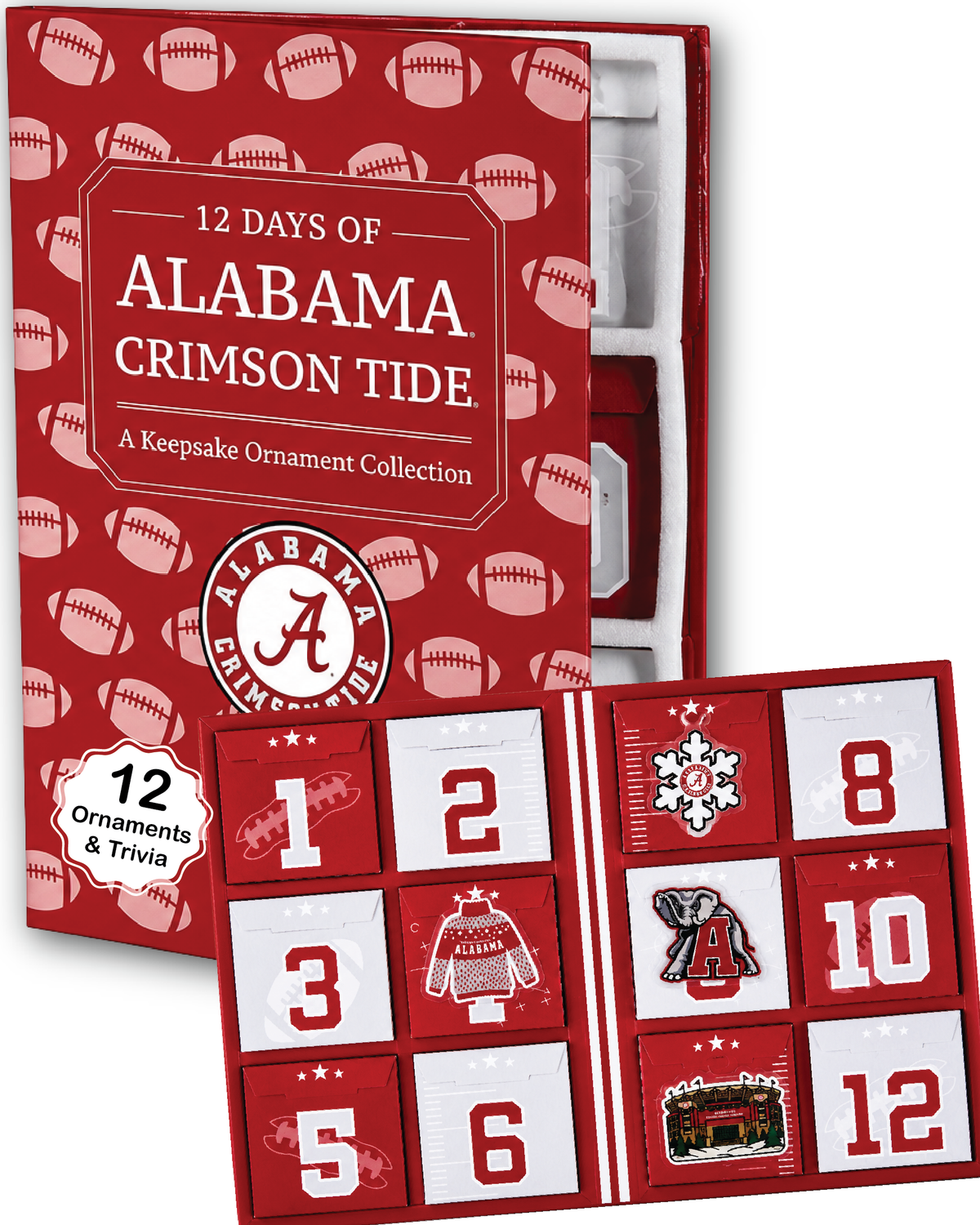Alabama Crimson Tide 12-Day Holiday Ornament Advent Calendar Sport Fan Gift