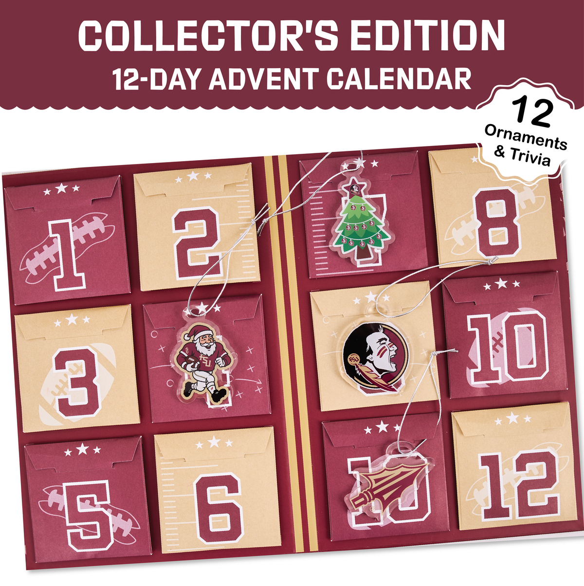 Florida State 12-Day Christmas Ornament Advent Calendar FSU Gift