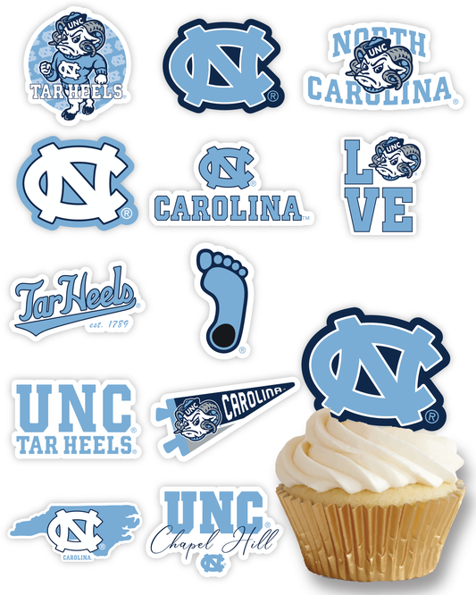 North Carolina Tar Heels Cupcake Toppers (24 Pieces)