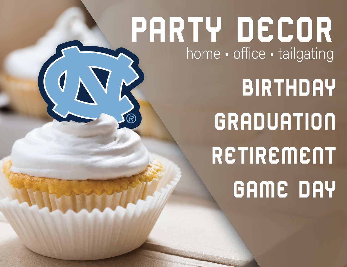 North Carolina Tar Heels Cupcake Toppers (24 Pieces)