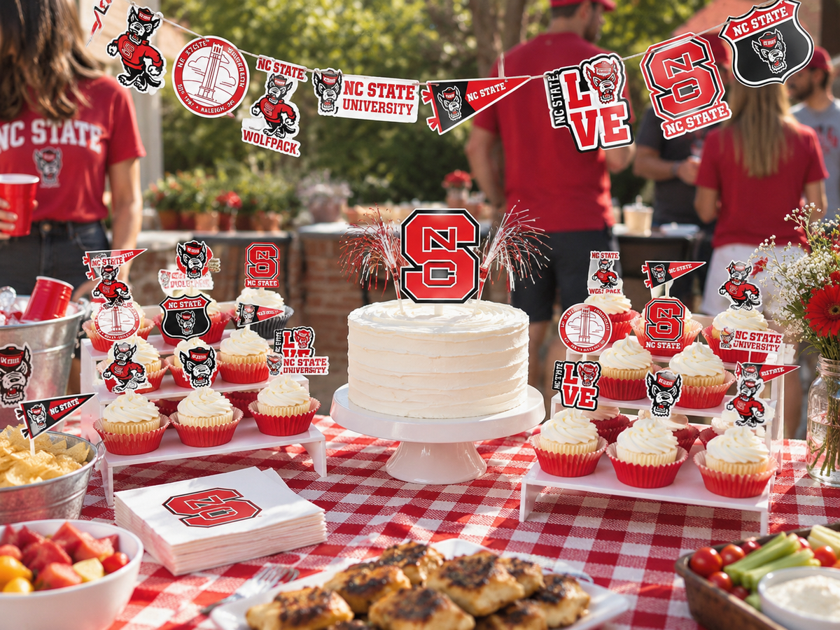 NC State Party Supplies Wolfpack Cupcake Toppers Graduation Decor 42 Pc