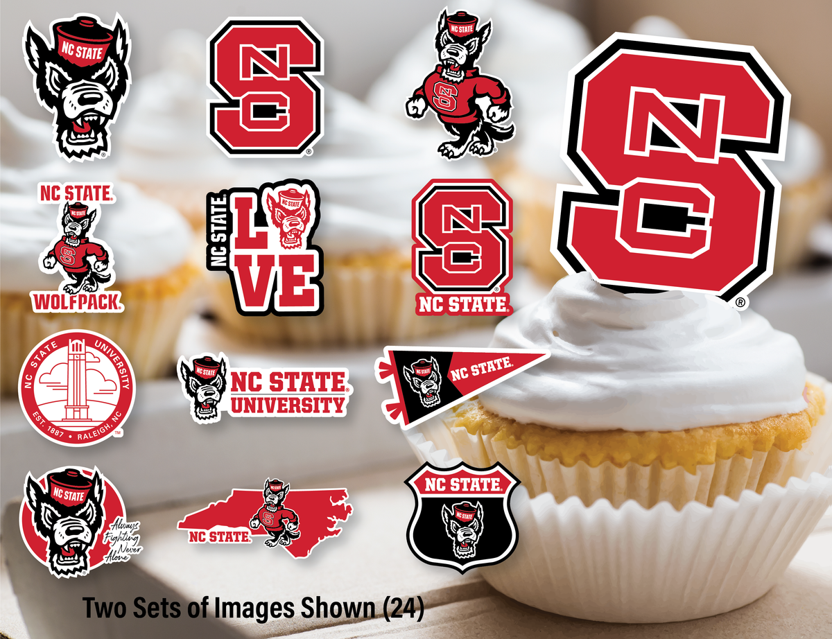 NC State Cupcake Toppers Wolfpack Graduation Party Cake Decorations 24 Pcs