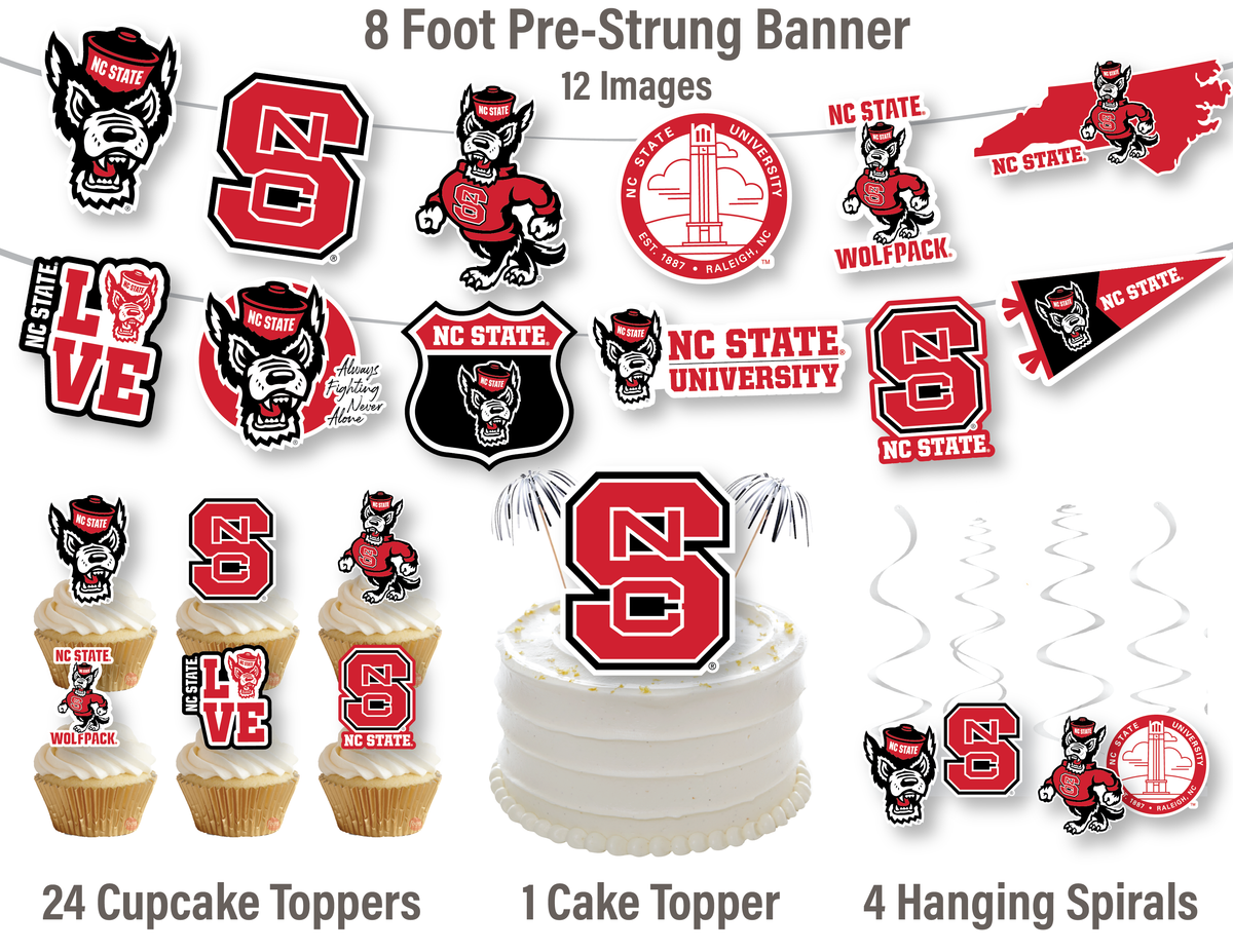 NC State Party Supplies Wolfpack Cupcake Toppers Graduation Decor 42 Pc