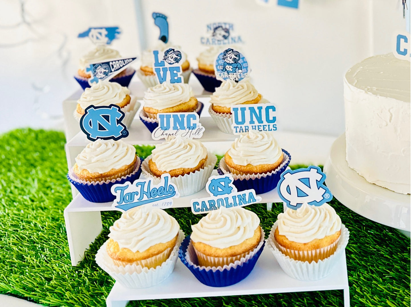 North Carolina Tar Heels Cupcake Toppers (24 Pieces)