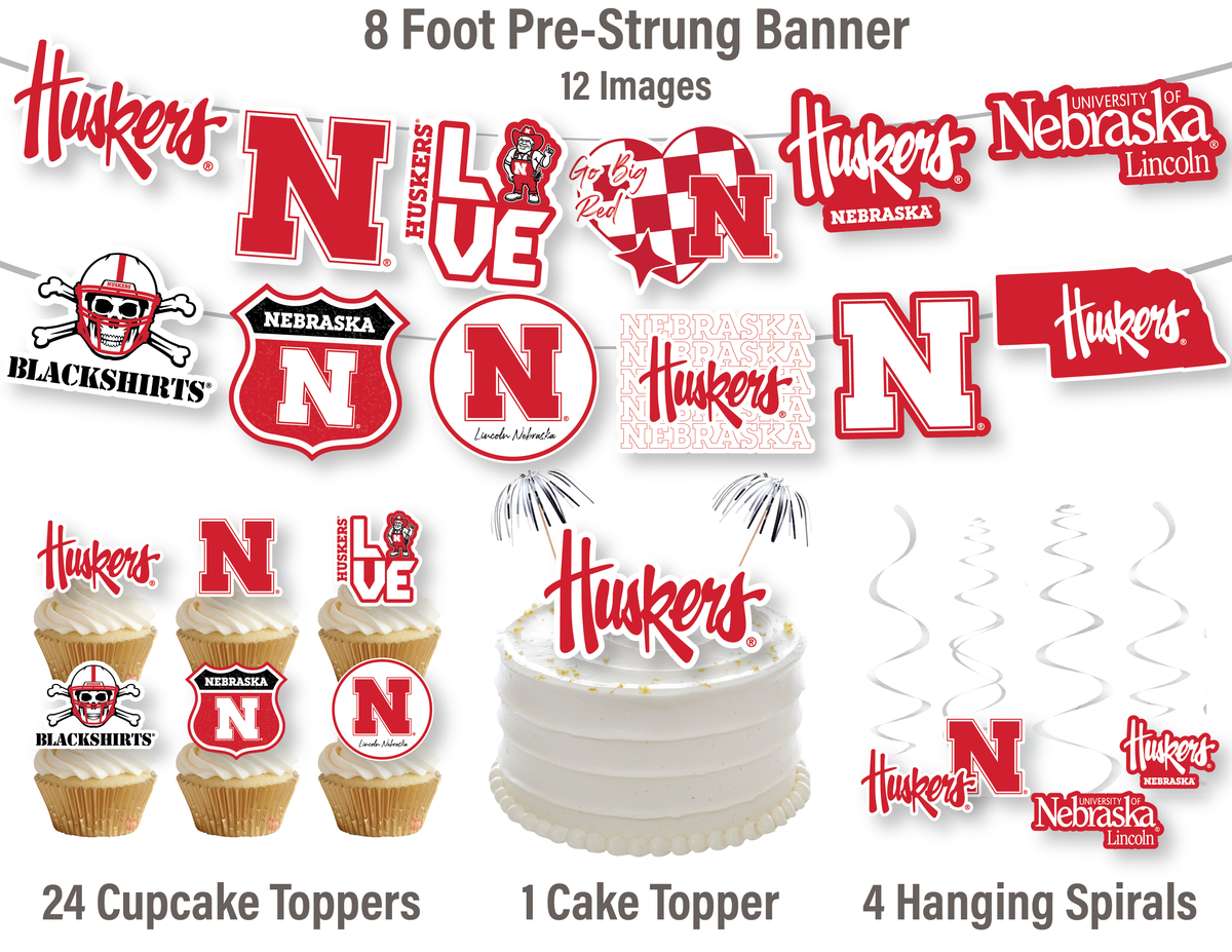 Nebraska Huskers Party Decorations University of Nebraska Graduation 42 Pc