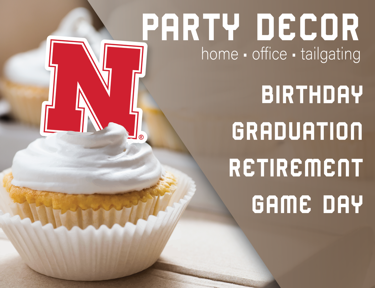Nebraska Huskers Cupcake Toppers Decorations Party Supplies Football 24 Pc