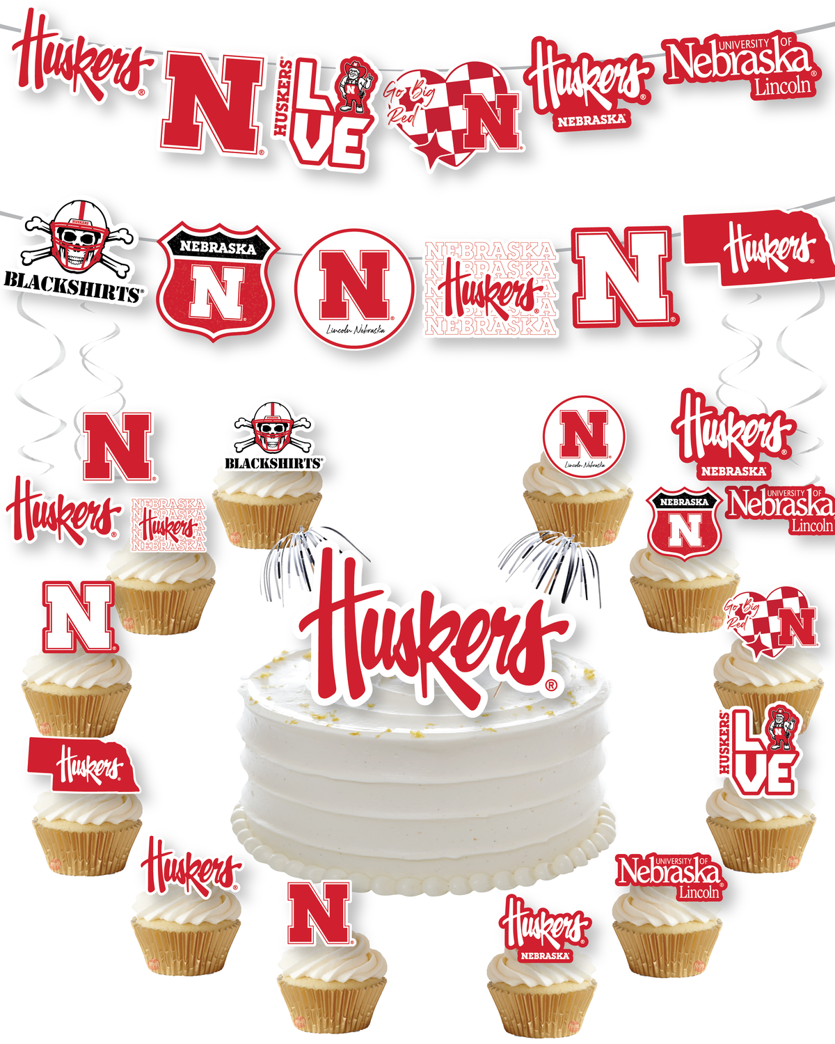 Nebraska Huskers Party Decorations University of Nebraska Graduation 42 Pc