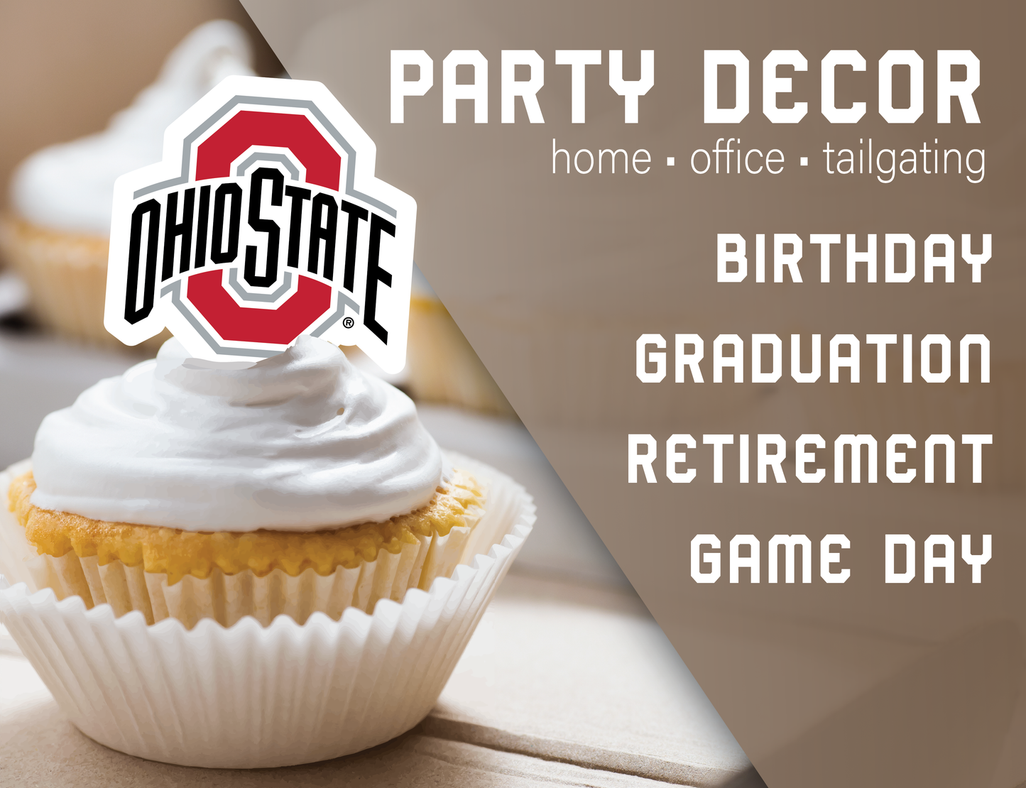 Ohio State University Buckeyes Cupcake Toppers (24 Pieces)