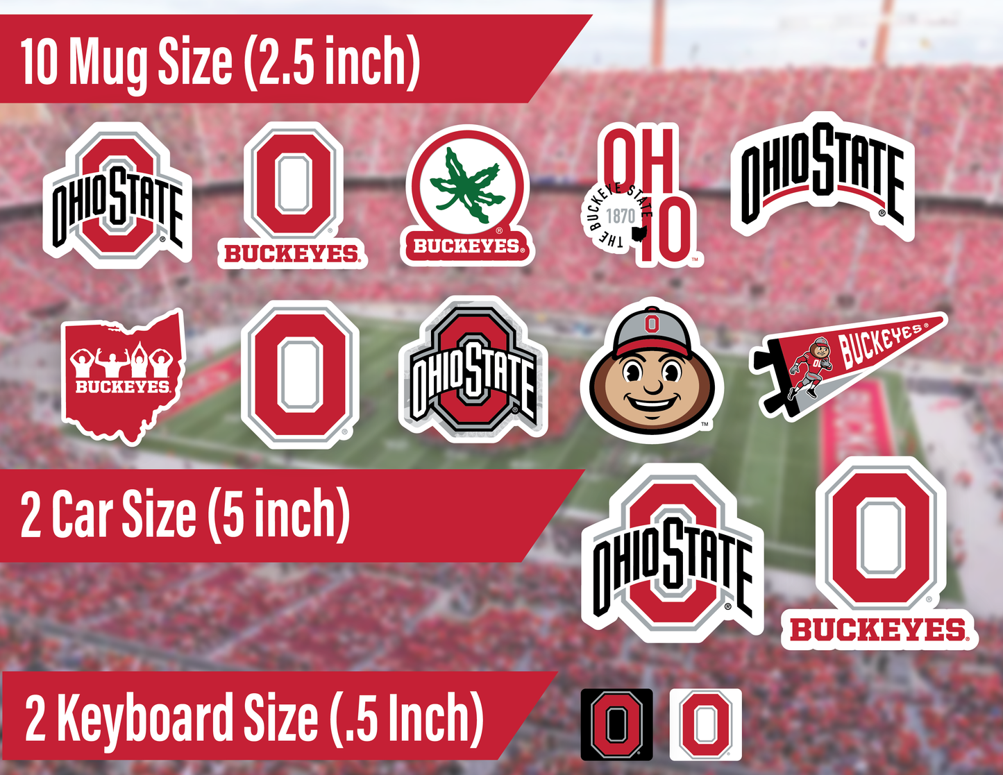 Ohio State Sticker Set (14 Pieces)