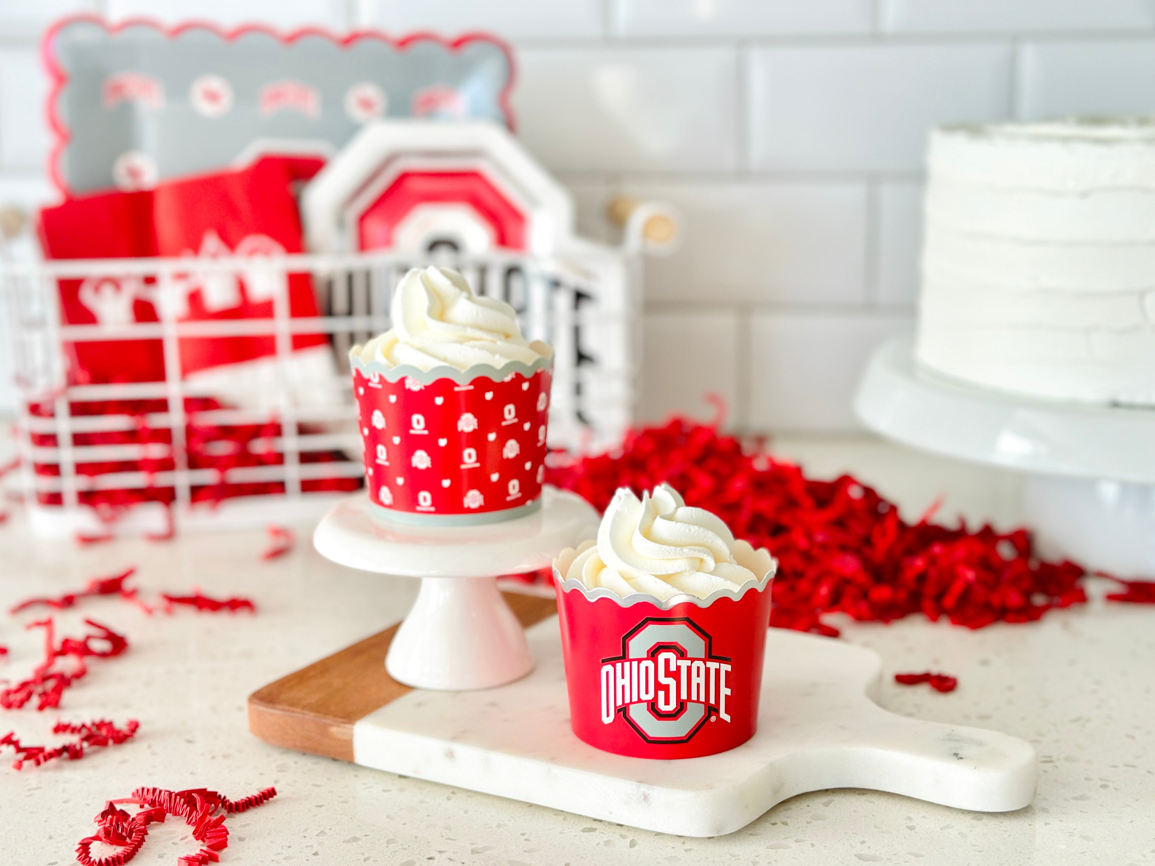 Load video: College Football Party Supplies - Tailgating Baking Cups for Cupcakes, Treats, and Favors