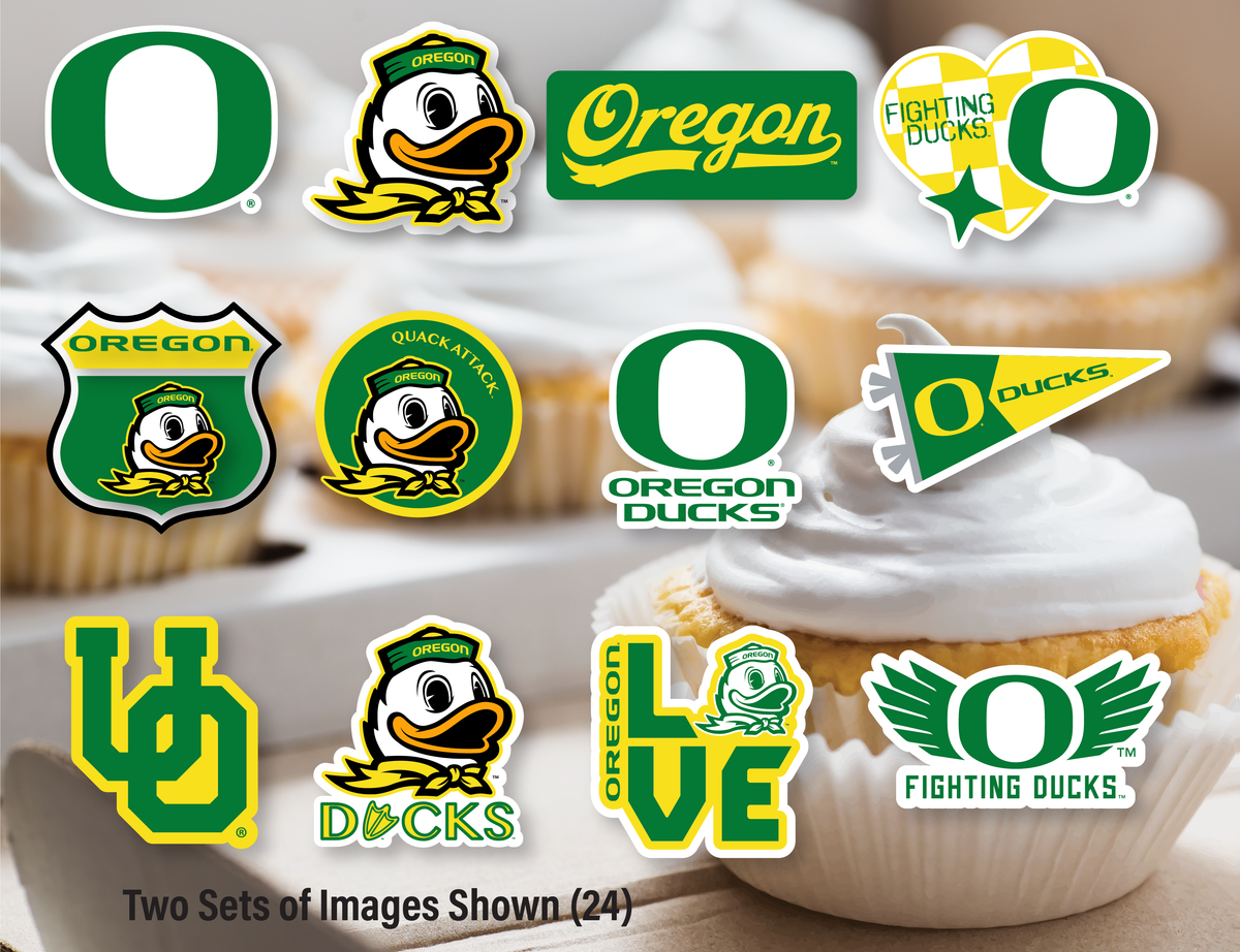 Oregon Ducks Cupcake Toppers Birthday Football Party Decorations 24 Pcs