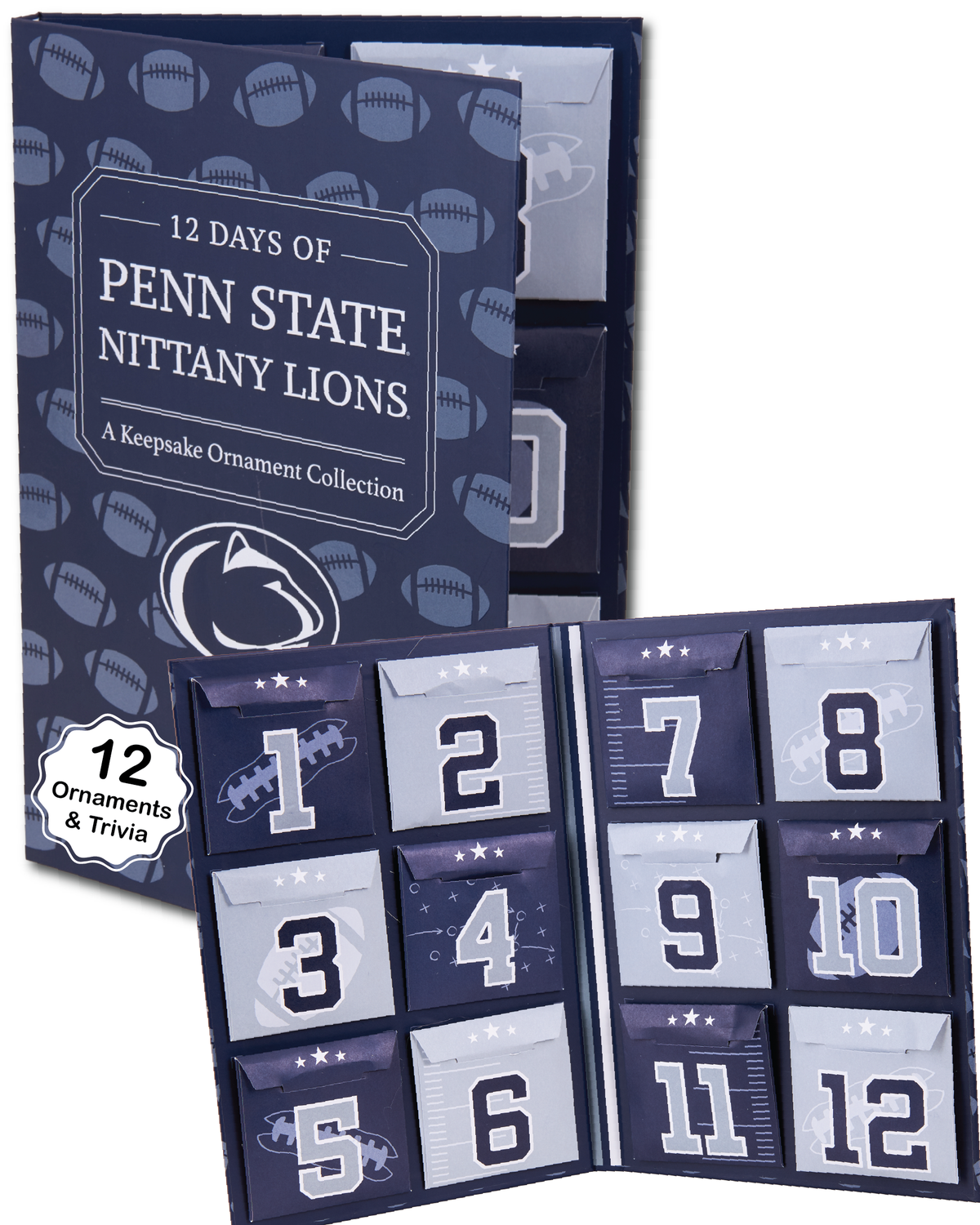 Penn State Nittany Lions 12-Day Ornament Advent Calendar Football PSU Gift