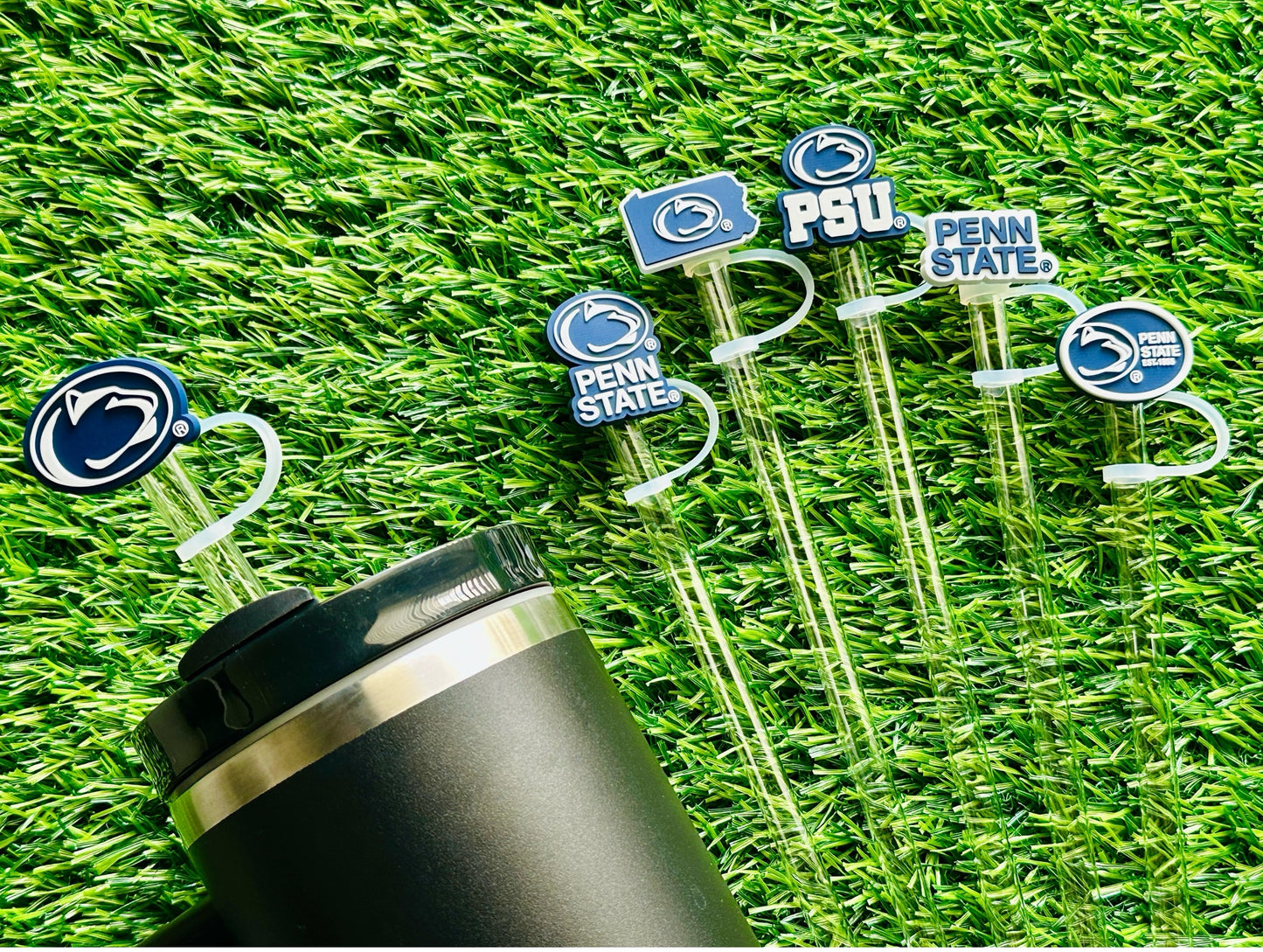 Penn State Nittany Lions 10mm Straw Toppers (6 Pieces)