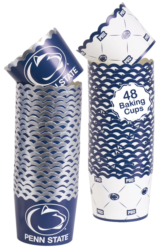 Penn State Baking Cups (48 Pcs) for PSU Football, Birthday, and Graduation Party Decorations (Penn State Nittany Lions)