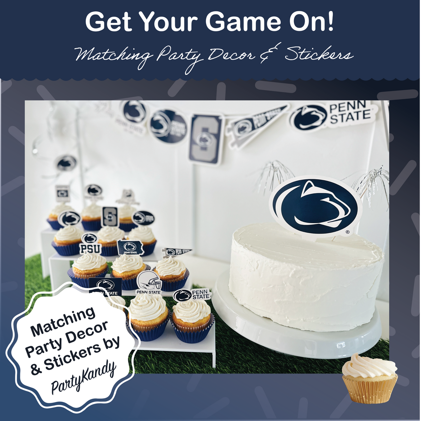 Penn State Baking Cups (48 Pcs) for PSU Football, Birthday, and Graduation Party Decorations (Penn State Nittany Lions)