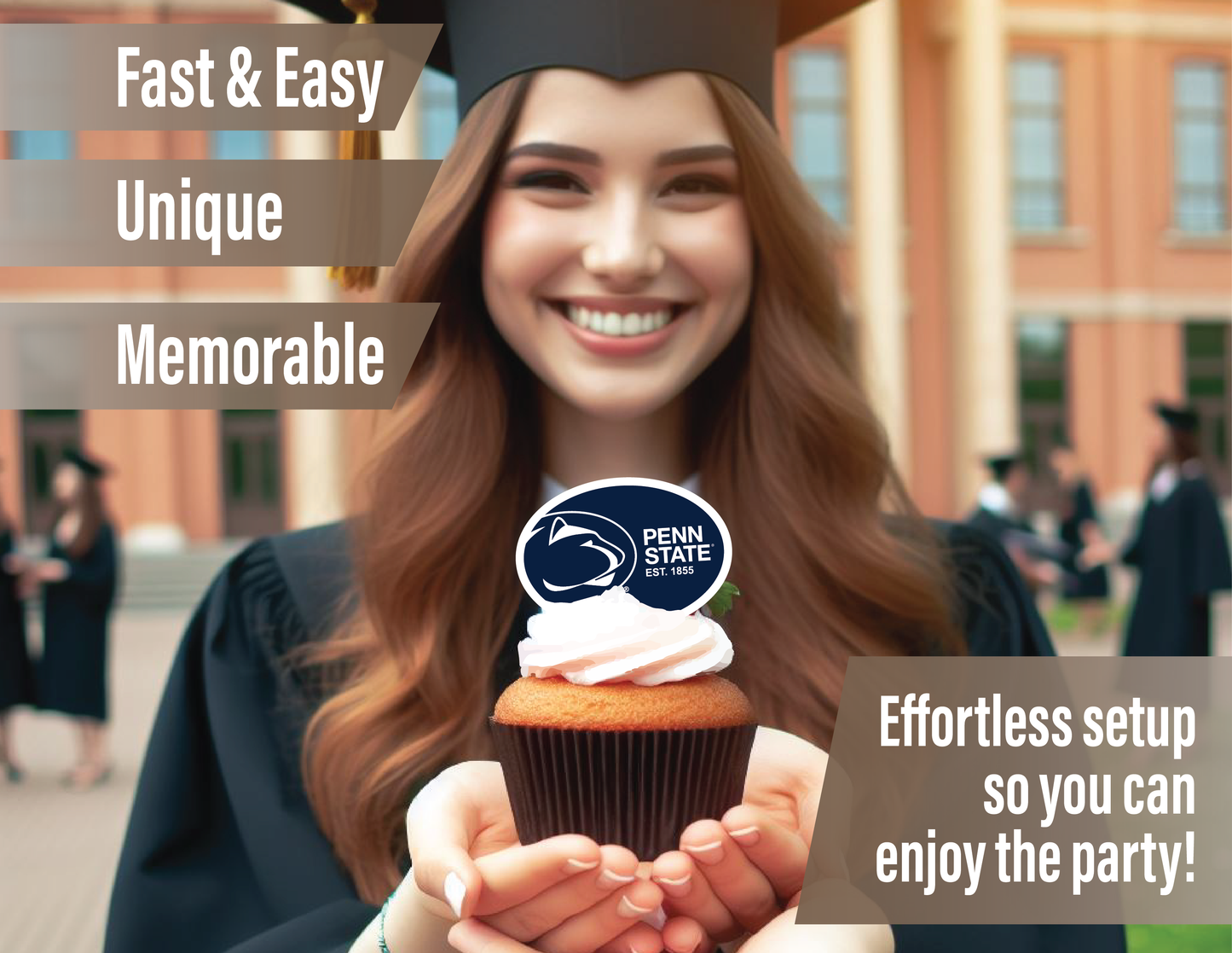 Penn State Nittany Lions Cupcake Toppers (24 Pieces)