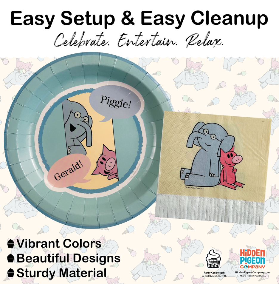 Elephant and Piggie Tableware Set (Serves 12)