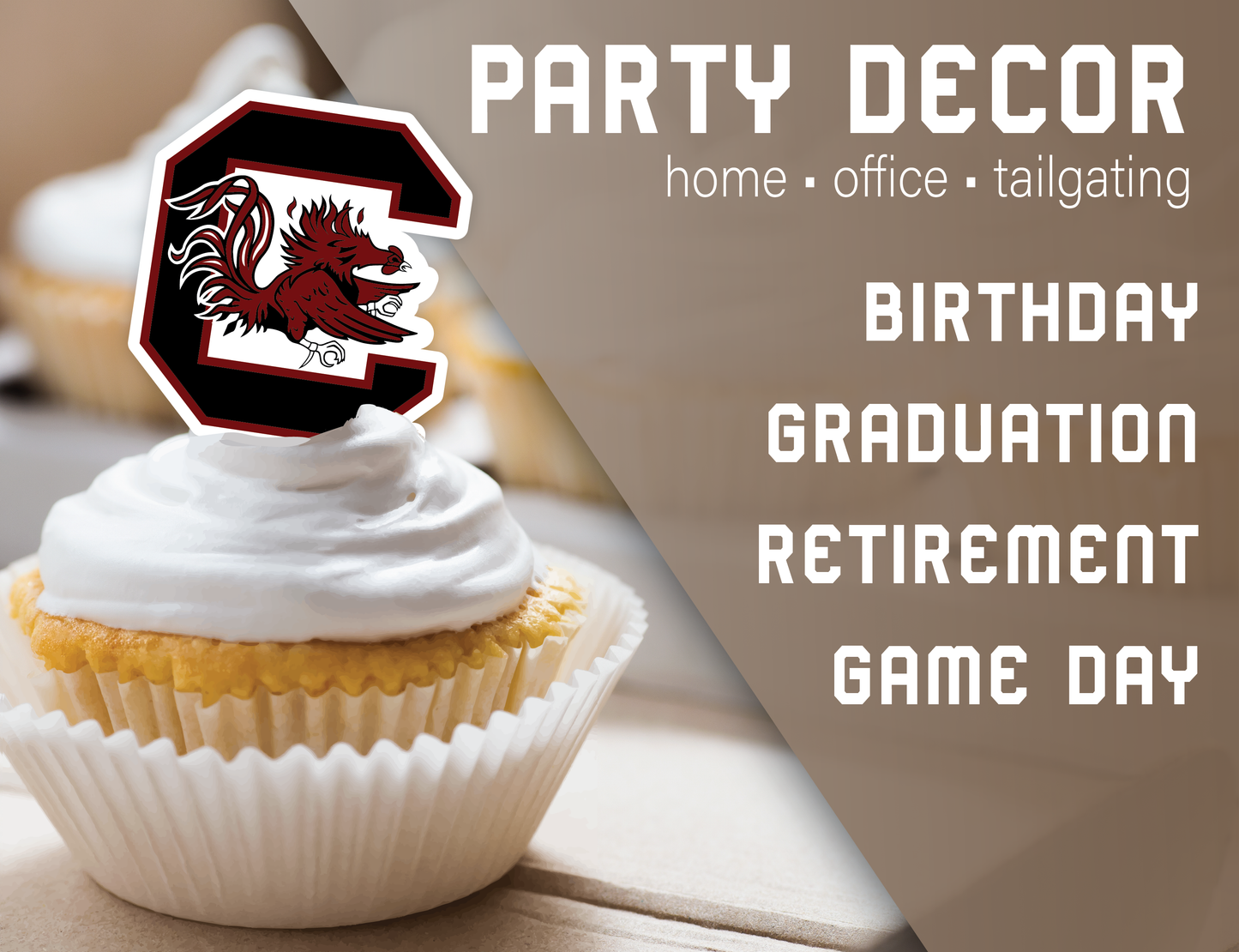 South Carolina Gamecocks Cupcake Toppers (24 Pieces)