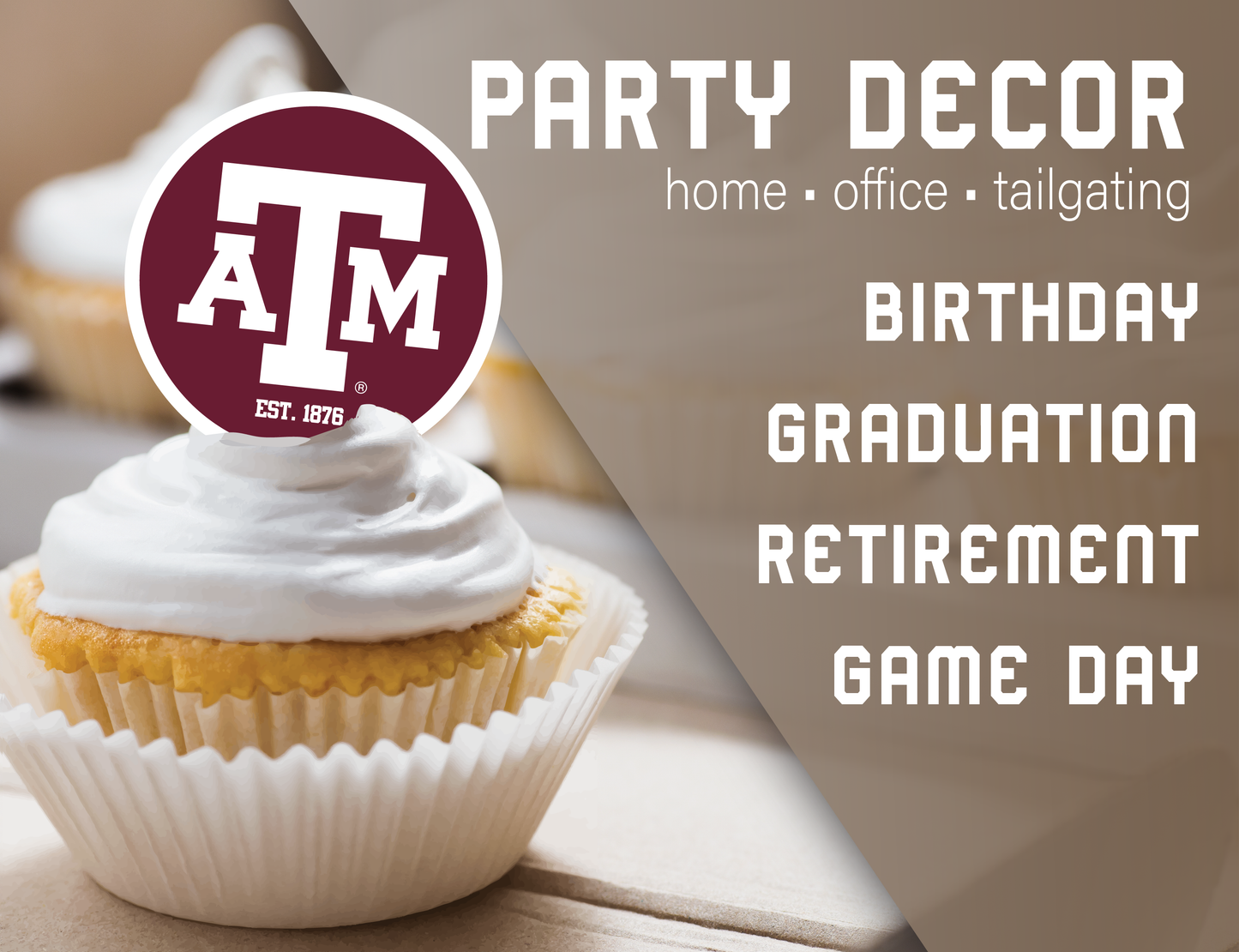 Texas A&M Aggies Party Decorations with Banner and Cupcake Toppers (42 Pieces)