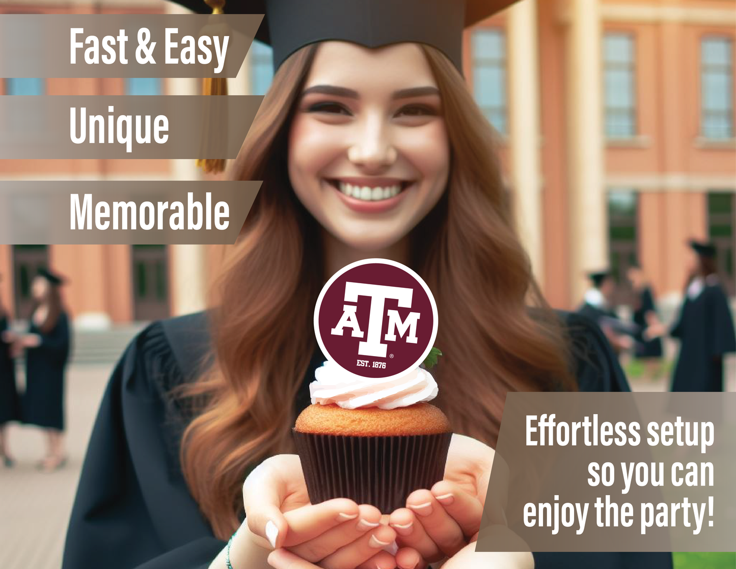 Texas A&M Aggies Party Decorations with Banner and Cupcake Toppers (42 Pieces)