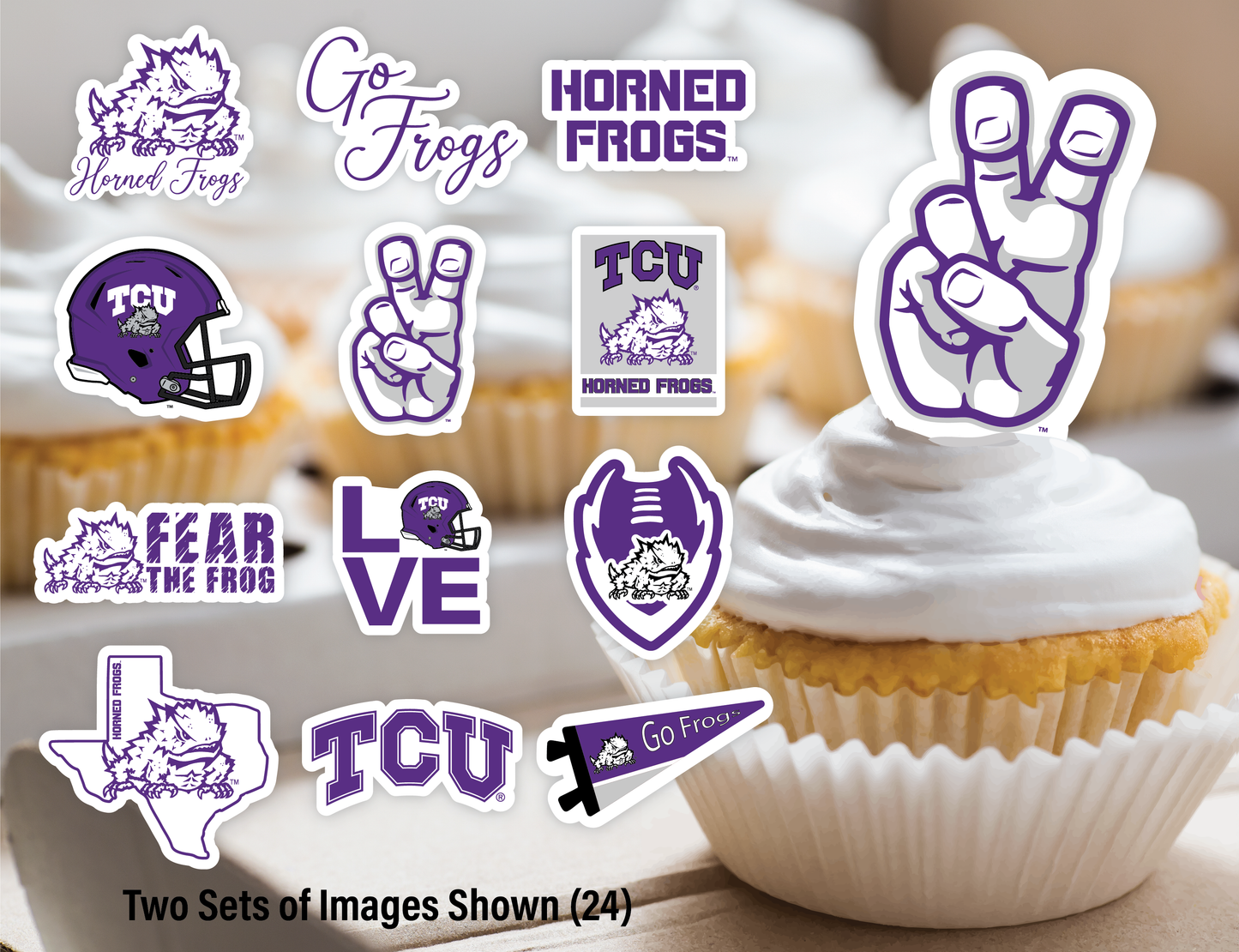TCU Horned Frogs Party Decorations with Banner and Cupcake Toppers (42 Pieces)