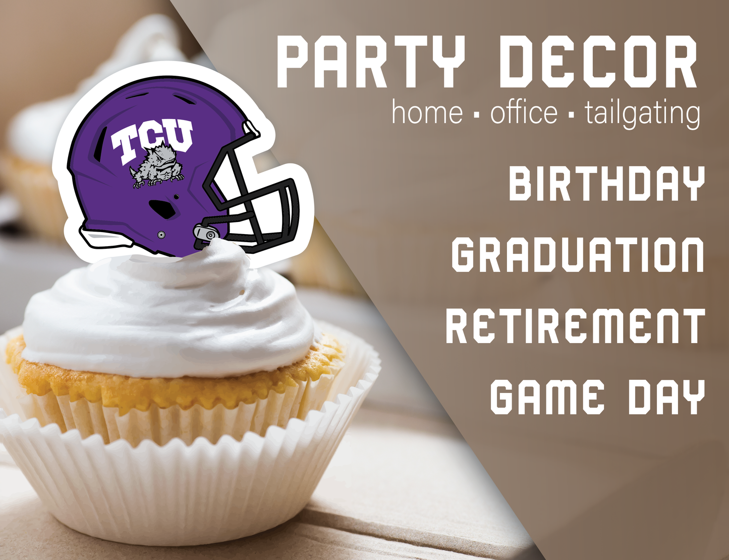 TCU Horned Frogs Party Decorations with Banner and Cupcake Toppers (42 Pieces)