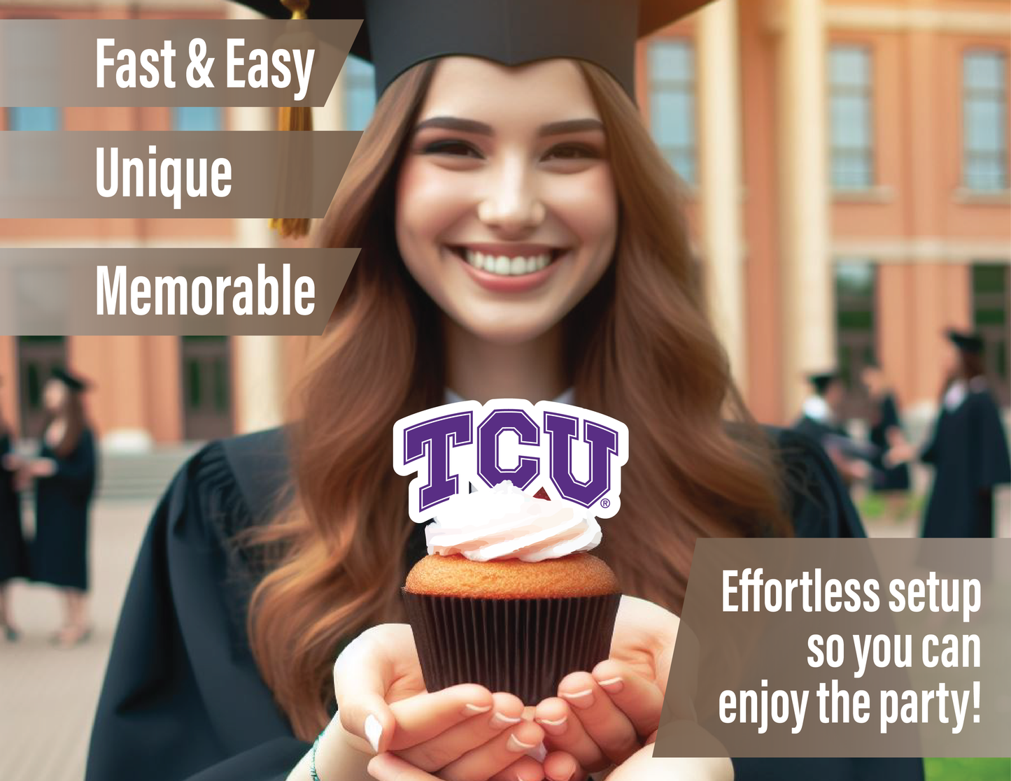 TCU Horned Frogs Party Decorations with Banner and Cupcake Toppers (42 Pieces)